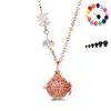 Guld arom diffusor halsband mesh design locket bur hängsmycke halsband aromaterapi smycken med gratis lave bomull bollar