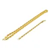 Fashion-Hip Hop Gold Twist Chain Necklace Fashion Gold Silver Twist Chain Bracelet Necklace Jewelry Set