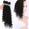 Synthetic Hair weft Hair Extension 3 Bundles weave 16 18 20 Inches Fiber color 1B Black High Temperature