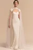 2019 Böhmen Tulle Long High Neck Wedding Cape Lace Jacket Bolero Wrap White Ivory Women Brudtillbehör Custom Made305m