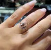 20191109 Rose Gold inlaid Crystal Water Drop Drop على شكل كمثرى Ring4166820