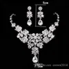 Fashion Crystal Bridal Sieraden Sets Wedding Crown oorbellen Ketting Huisaccessoires Women Prom Bruid Tiara Crowns