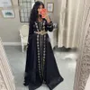 2020 Marockan kaftan aftonklänningar applikationer lång kvällsklänning muslimsk full ärm arabisk festklänning