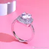 YHAMNI Fashion Round Pink CZ Stone 925 Sterling Silver Ring For Women Luxury Wedding Ring Fine Jewelery Box XJZ33353710895