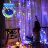 Umlight1688 300 LED Copper Curtain String Lights Window Icicle Lights USB Powered 8 Modes with Wireless Remote Control