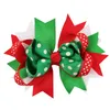 Girls Bow Christmas Hair Clip Ribbon Bow pose sur 3d Barrettes Kids Christmas Headress Childre