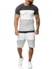 Nouveau Men039s hommes 2 pièces tenue Sport ensemble manches t-shirt et Shorts été loisirs décontracté court mince ensembles Suits9306299