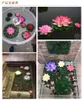 18 CM Jardín Artificial Flor de loto falsa Espuma Flores de loto Lirio de agua Piscina flotante Plantas Boda Jardín Decoración