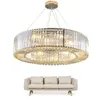 Luksusowy nowoczesny oświetlenie żyrandolowe Okrągłe kryształowe wisiorek Light Light Living Dining Room LED Nabrudnia de Cristal