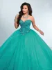 럭셔리 크리스탈 페르시 녹색 공 가운 Quinceanera Dresses 무도회 무도회 달콤한 16 드레스 파티 가운 사용자 정의 크기