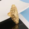 Dubai Golden Band Ringar Guldfärg Engagemang Justerbar Size Finger Ring för Etiopiska Afrikanska Nigerianska Design Bröllopsringar