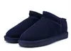 Дизайнерские ботинки лодыжки короткий меховой ботинок для зимнего черного каштана ВМС классические мужские тапочки Обувь размер нам 5-13