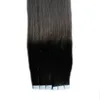 Siyah Ve Gri Saç Uzantıları 40 adet Ombre Bant Saç Uzantıları Çift yapıştırıcı pu Cilt Atkı Saç Uzantıları Iki ton Brezilyalı Düz