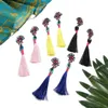 Projektant Tassel Kolczyki Czeski Oświadczenie Luksusowe Długie Kolczyk Walentynki Handmade Kobiety Geometryczne Fringe Fashion Big Rhinestone