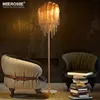 Vintage Aluminum Chain Silver Floor Light Fixture Gold Color Modern Standing Lamp Lustre for Reading Room Bedroom Hotel Cafe