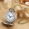 Vintage Retro Antike Uhr Opa Muster Männer Analog Quarz Taschenuhr mit Halskette Kette Arabische Zahl Geburtstag Festival Tage Geschenk