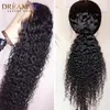 Kinky Curly 360 Lace Frontal Brazilian Wig For black Women loose curly glueless synthetic lace front wig with baby hair blenched knots