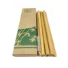 12 pièces/ensemble Nature bambou pailles à boire réutilisable écologique propre brosse Portable réutilisable paille barre accessoires