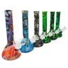 Bong Water Pipe Bubbler Groothandel Beker Vorm Smoking Pipe Rig 7.5 '' Hoogte Printing Onbreekbare Siliconenbuizen met Glazen Kom