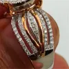 Unique Style Female Small Zircon Stone Ring Luxury Big Silver Gold Engagement Ring Cute Fashion Wedding Finger Rings For Women