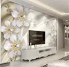 Photo Wallpaper 3d Luxury Gold Jewellery Plum European Style Living Room TV Background Bound Wall Painting Wallpaper