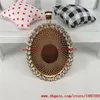 sublimation blank necklaces pendants with drill fashion oval-shaped woman necklace pendant jewelry 30*40mm
