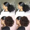 2019 Nowe Naturalne Włosy Ponytail Piece Afro Kinky Curly Puff Ludzki Włosy Ponytail Extension Clip In Virgin Hair Drawstring Ponytail 140g 16