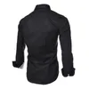 Verkauf solider Männer039s -Hemden schlanker langärmeliger SingleBreasted Fashion Casual Clothing Männer Trendige Hemden Tops M3xl3489642