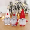 Wesołych Świąt Gwiazda Kapelusz Szwedzki Santa Gnome Pluszowe Lalki Ozdoby stołowe Handmade Elf Faszerowany Zabawki Domowe Dom Party Decor jk1910