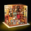 Bebek Oyuncak Bebek Evi Mobilyaları Ile Minyatür DIY Dollhouse Kitap Mağazası Ahşap Ev Oyuncaklar Çocuk Hediyeler Için Eğitim Robotime