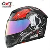 GXT Motorradhelm Männer und Frauen Full-Cover Motorrad Vollhelm Winter warm Antibeschlag Persönlichkeit cool Doppellinse vier Jahreszeiten196n