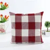 Classique Check Throw Plaid Oreiller Couvre Taie d'oreiller Lin Taie D'oreiller Décorative Canapé Canapé Housse De Coussin Literie Fournitures 14 Modèles AYP6327