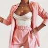 Damesoutfits Pak V-hals Blazer Sexy 2-delige set Casual dameskleding Office Lady Top en shorts Pakken 716