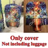 Konstoljemålning Nya polyester kvinnor män bagage skyddande väska tecknad skola omslag elastisk resväska täcke anti -stöt vagnsfall omslag