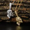 Nipsey Hussle Men's Skull Pingente Colar Iced Out Chain Gold Gold Silver Silver Cubic Zirconia Hip Hop Rock Jewelry217J