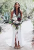 Mode V-ausschnitt Braut Kleider Frauen Vorne Split Meerjungfrau Kleid für Hochzeit Party Vestidos De Novia