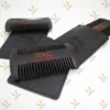 MOQ 50PCS LOGO personalizzato OEM Barba nera Pettini per capelli Doppio lato Dente grossolano fine Con custodia in pelle Pettine in legno per uomo Cura dei baffi