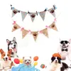 Banderín de puntos con pata de perro, banderines, guirnalda, decoración para fiesta de mascotas, decoración colgante con bandera de cumpleaños para mascotas