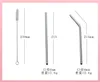 8.5 인치 환경 친화적 인 재사용 가능한 짚 304 스테인레스 스틸 짚으로 금속 스무디 마시고 짚으로 설정 브러시 백