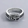 Vintage Silber vergoldet Auge des Horus ägyptischen Heiligen Amulett Herren religiösen Ring