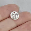 Whole Fashion Outdoor Vintage Single Side Round Mountain Charms For Camper 10mm 200pcs AAC12493288014