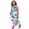 Damesmode Zomer Maxi Jurk Stretchy Slanke Sexy Bodycon Long Club Party Jurk 2020 Tie Dye Mouwloze Tank Vestidos