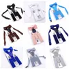 Baby Boy Bowknot Suspensórios Ajustável Suspender Conjuntos em Y Voltar Aparelho Sólido Cinto Bowtie Set Clipe Christmas Gift Gift 21 Cores BT5732