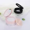 20 g lose Pulverbehälter-Flasche mit elastischem Siebgewebe, schwarz-rosa Flip-Cap-Glas, Kosmetiketui mit Sieb