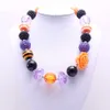 Halloween Style Enfant Chunky Collier Orange Fleur Tout-petits Filles Bubblegum Perle Chunky Collier Enfants Bijoux