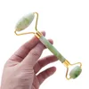 High Quanlity Light Green jade roller massager with Gift Box Natural Noise Free Roller Anti-aging V face Beauty Heathy care Tool