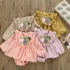 Bébés Filles Barboteuses Vêtements Toddle 3D Fleurs Combinaisons Nouveau-Né Triangle Onesies Infantile Mode Bodys Enfants Princesse Coton Tops D6285