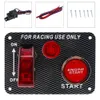 Freeshipping 9.5cm Car Codification LED One Button Start with Light Ignition Carbon Fiber Face Plate Panel Three In One Combination Switch