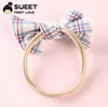 Kinder Plaid Bögen Haarbänder Kinder weiche Stoff Bögen elastische Pferdeschwanzhalter Mädchen Prinzessin Haarschmuck Designer Kinder Scrunchie Y2861