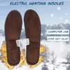 Electric Heating Insoles Foot Heater Winter Snow Warm Soft USB Warmer Pads - Coffee